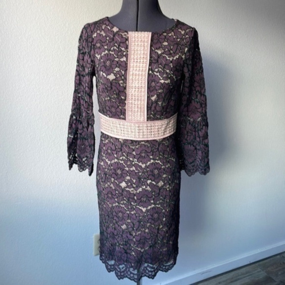 Vince Camuto dress size 4 wine colored lace